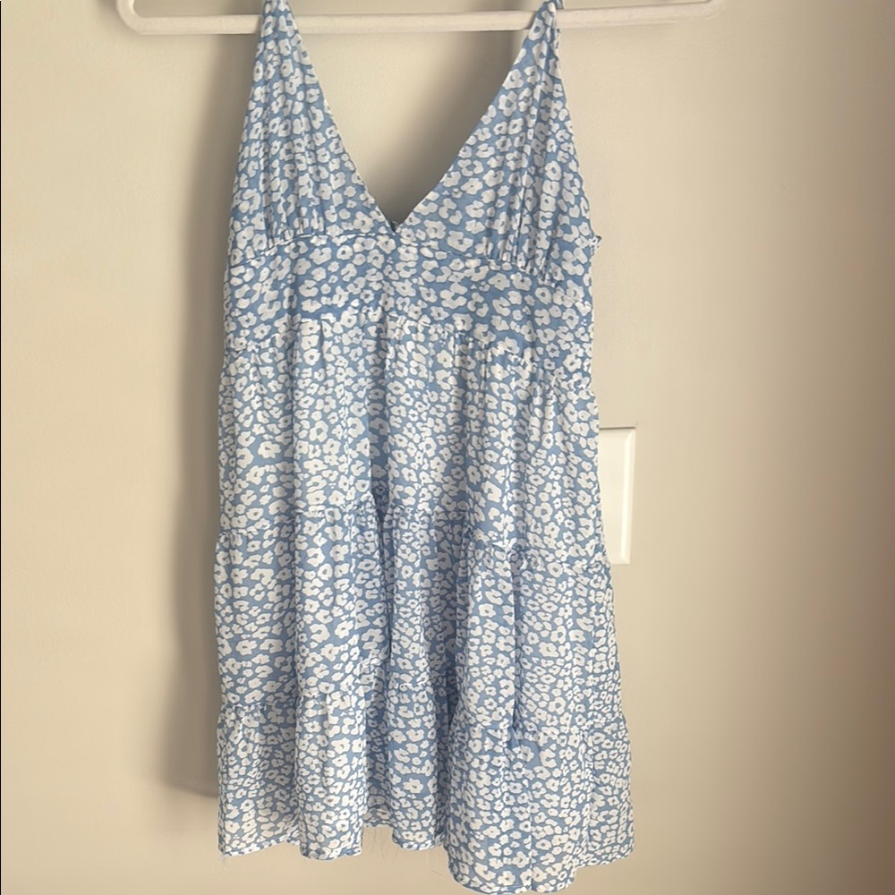 SHEIN Blue and White Mini Dress